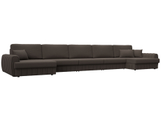 Диваны угловые в гостиную, Диван П-образный Лига-057 НПБ МегаЛонг, рогожка Амур