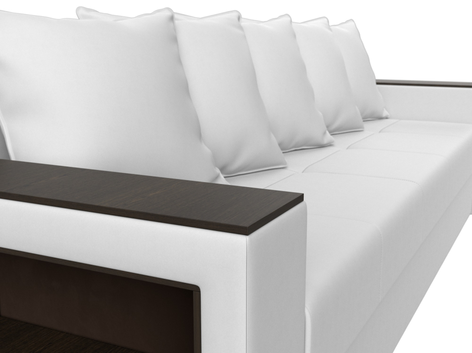 Диваны прямые, Диван прямой Дубай Лайт полки слева, экокожа