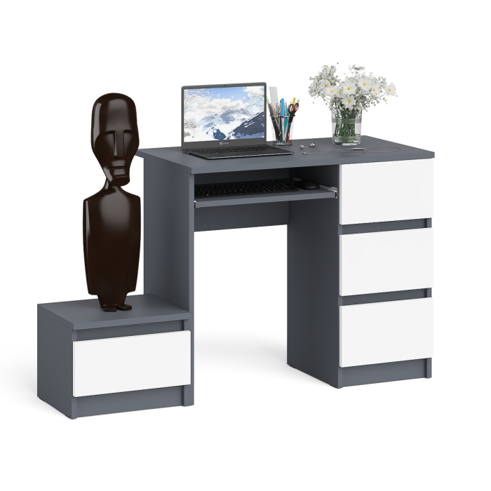 Прямые компьютерные столы, Стол компьютерный Мори МС-6 правое исполнение с тумбочкой 400-1