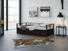 Кровати одноярусные, Односпальная кровать Арга ящики венге