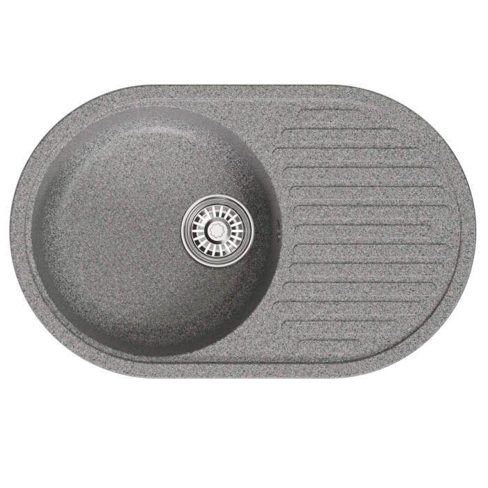 Кухонные мойки, Мойка ML-GM16 овальная с крылом, 730*460*180мм NEW*