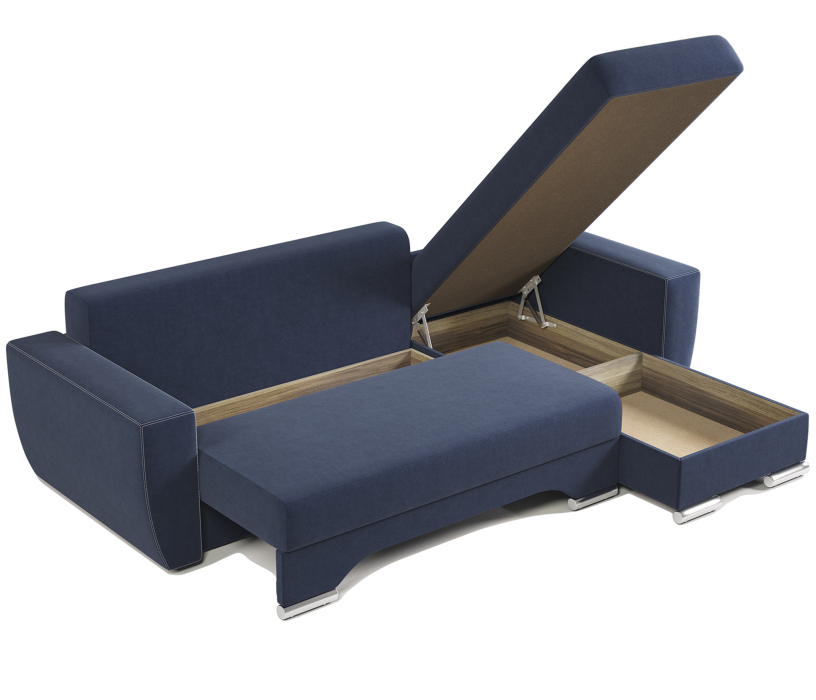 Диваны угловые в гостиную, Угловой диван ЕвроШаг правый, велюр