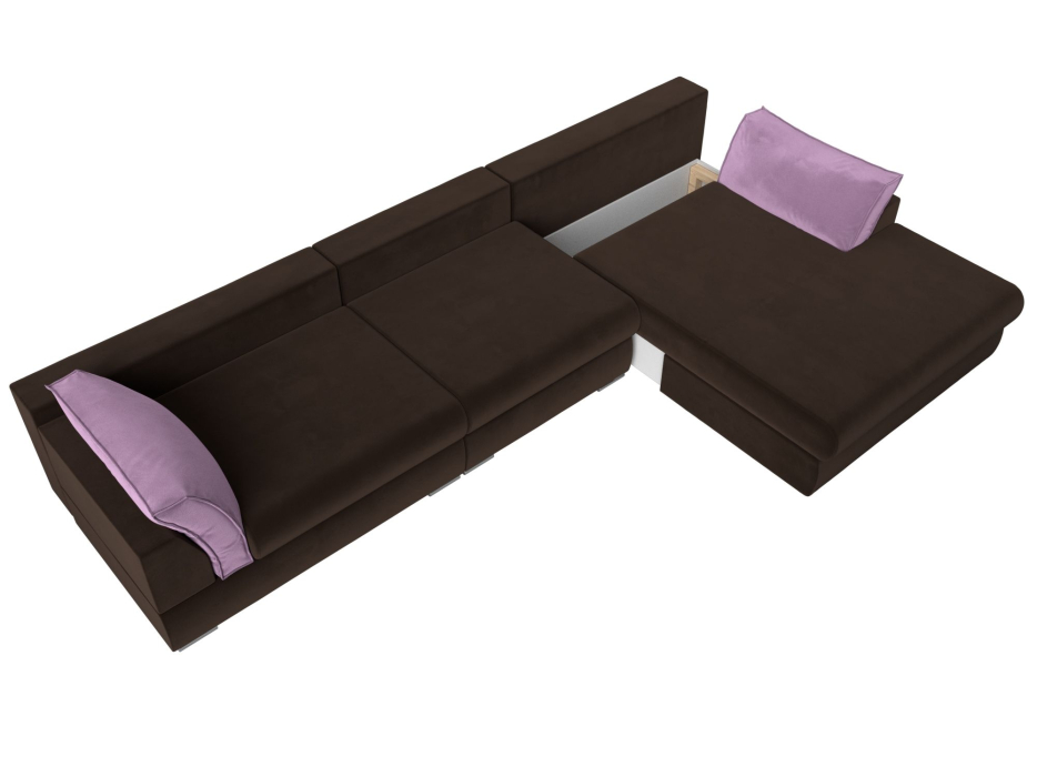 Диваны угловые в гостиную, Угловой диван Пекин Long угол правый, НПБ, микровельвет