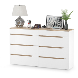 Два комода Муссон белый/дуб эндгрейн элегантный