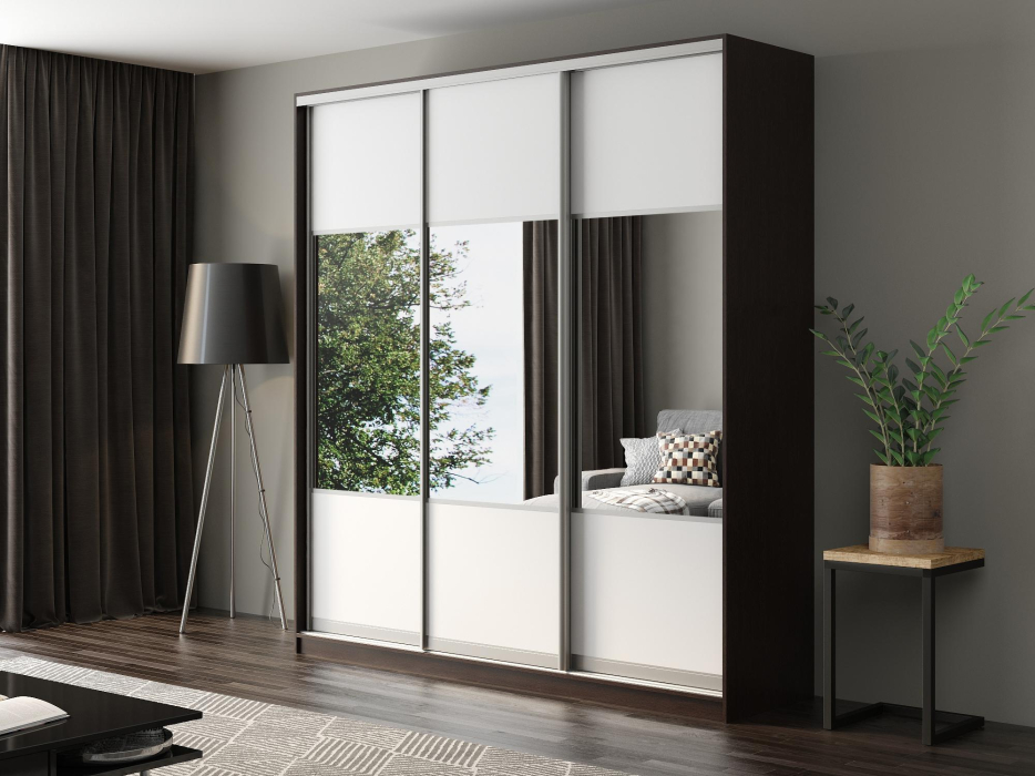 Шкафы-купе, Шкаф-купе Айсберг 220 ВЕНГЕ (белый/комбинированный)