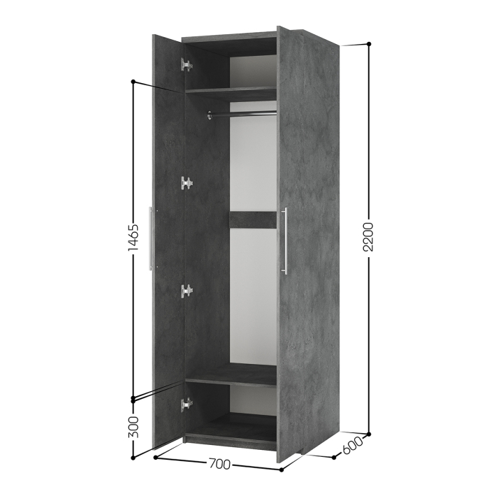 Для одежды, Шкаф для одежды Мелодия МШ-21 70х60