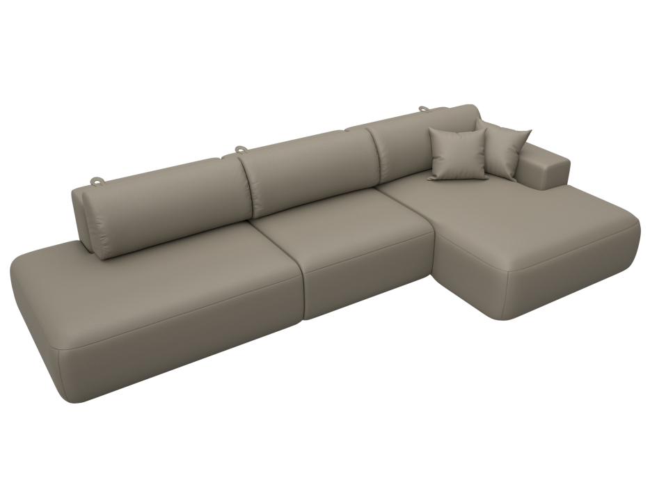 Диваны угловые в гостиную, Диван угловой Лига-036 НПБ Модерн Лонг правый угол, экокожа GRIFON 