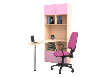 Письменный стол-стеллаж, Дуб молочный