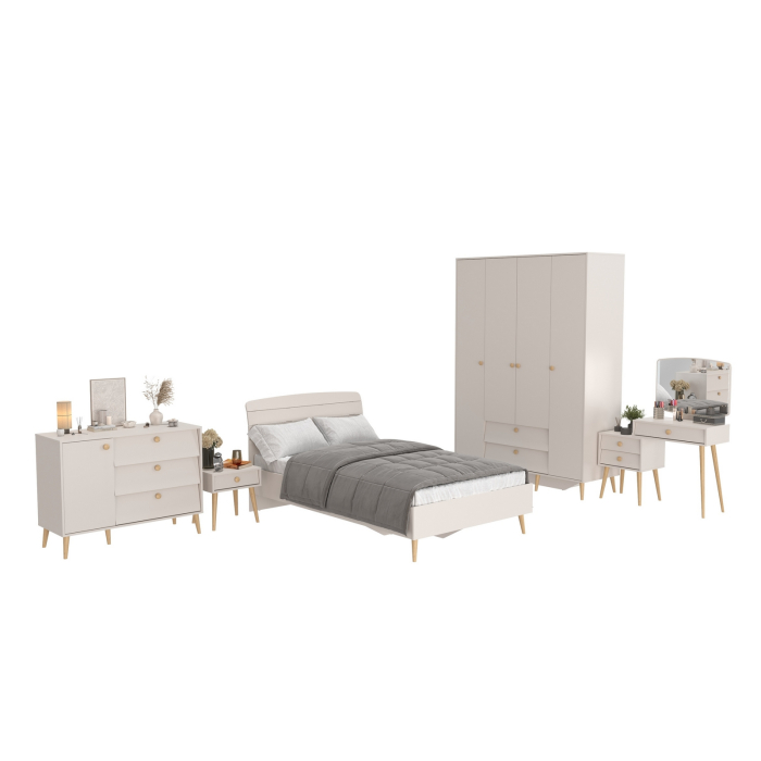 Спальные гарнитуры, Спальный гарнитур Афина в цвете кашемир серый с кроватью на 1200