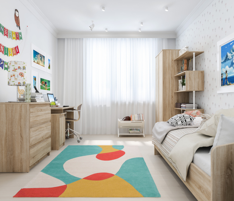 Для девочек, Кито набор (стол+стеллаж+комод+шкаф+кровать+тумба)