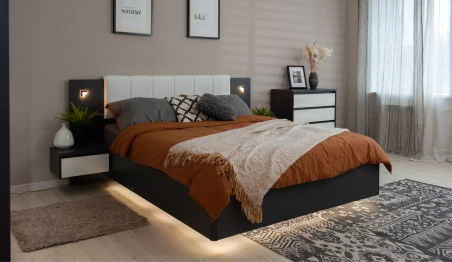 Кровать Мишель 140 МИ, без основания, антрацит