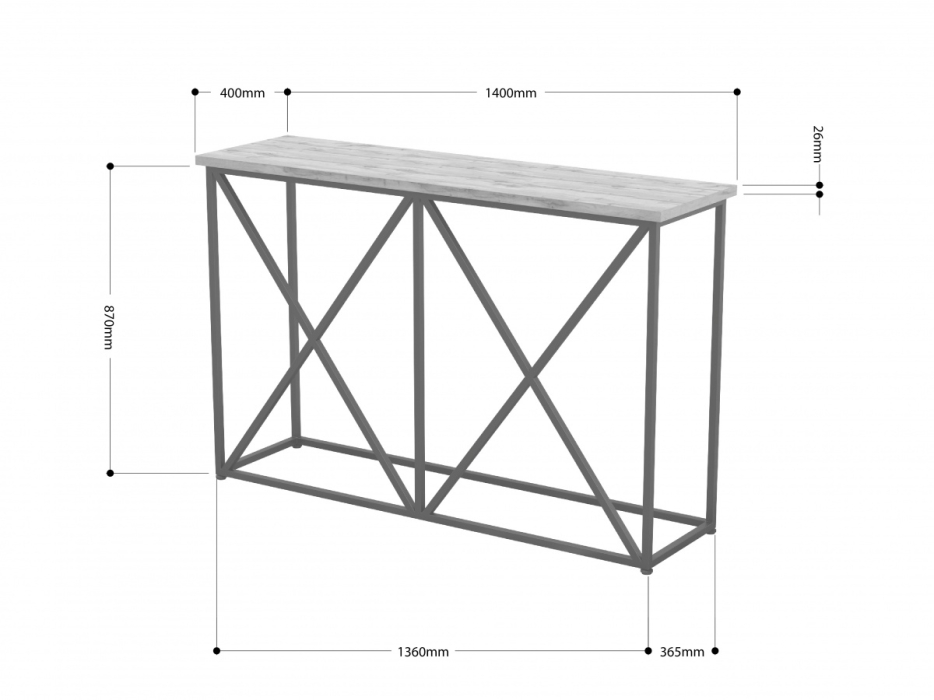 Журнальные столики, Консоль Айсберг Лофт 01 Белый