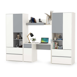 Стол компьютерный с двумя шкафами и навесной полкой Торонто № 05