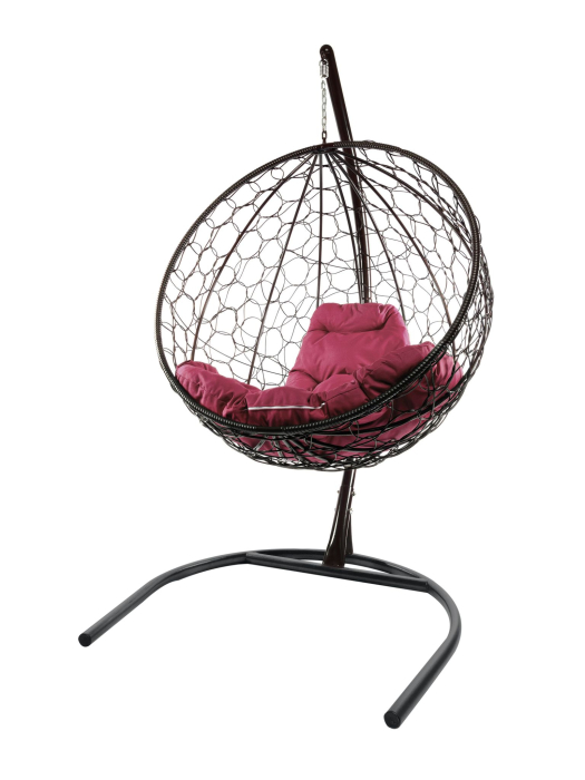 Кресла, Подвесное кресло КРУГ с ротангом чёрное