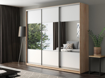 Шкаф-купе Айсберг 260 СОНОМА (белый/комбинированный)