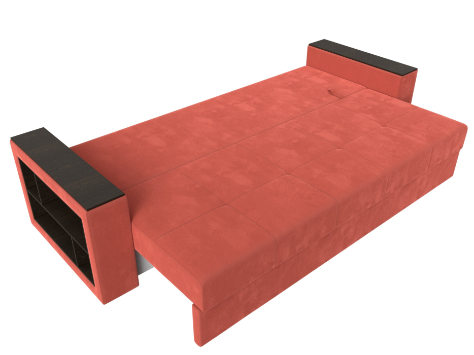 Диваны кровати со спальным местом, Диван прямой Дубай Лайт полки слева, микровельвет