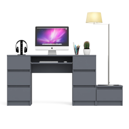 Компьютерный двухтумбовый стол Мори с дополнительной тумбой