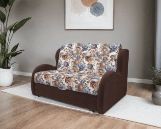 Диван прямой аккордеон Атлант 140 см (Цветы)