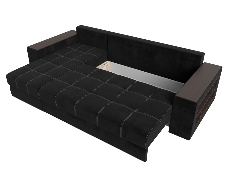 Диваны угловые в гостиную, Угловой диван Дубай, велюр, левый угол