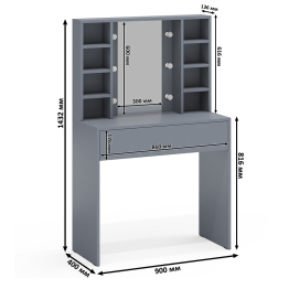 Столик туалетный с полочками и с подсветкой и комод 122-1504