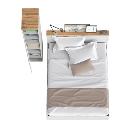 Кровать 1600 с ортопедическим основанием Остин и бельевой шкаф-пенал 13.225