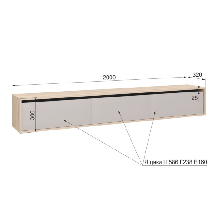 ТВ-тумбы, Тумба ТВ навесная Тея ТВ-1
