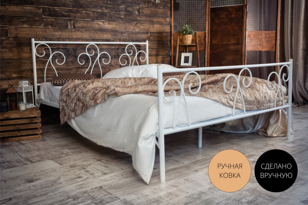 Кованые кровати, Кованая кровать Лацио 1.6 с двумя спинками