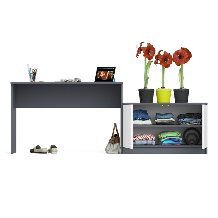 Прямые компьютерные столы, Стол письменный 1200 Мори с тумбой с дверками