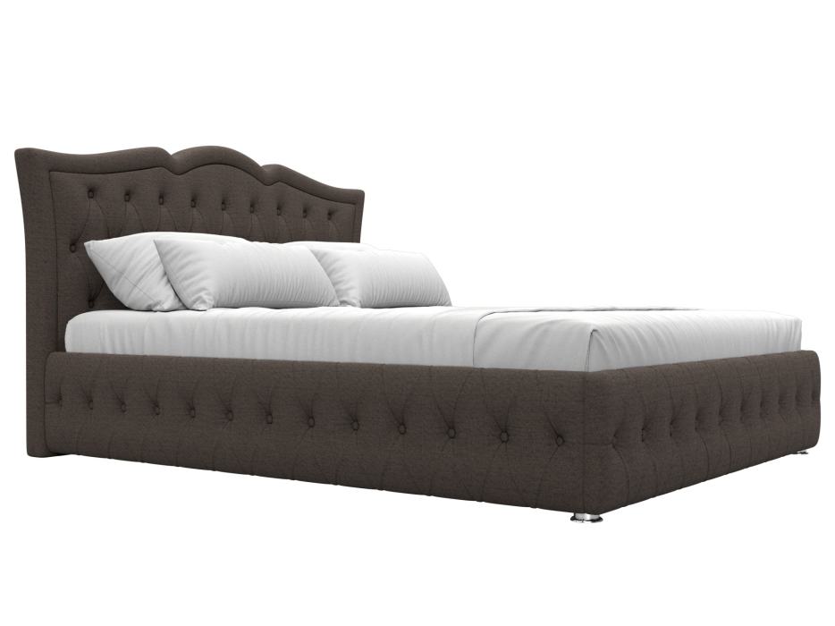 Мягкая кровать, Кровать интерьерная Герда 160, рогожка Амур