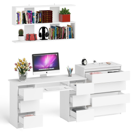 Стол письменный Мори МС-2 с комодом МК800 4 ящика и полкой 1200