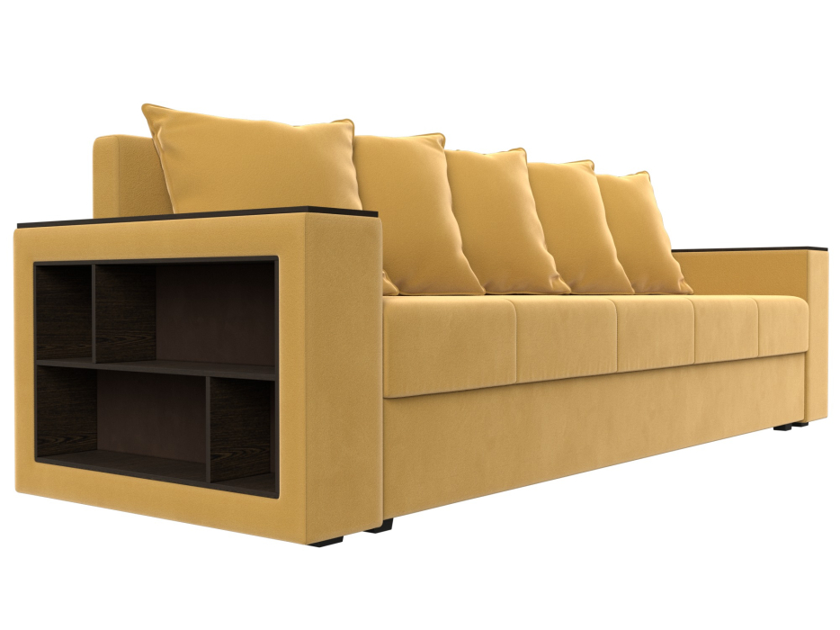 Диваны кровати со спальным местом, Диван прямой Дубай Лайт полки слева, микровельвет