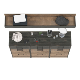 Три тумбы для обуви и навесная полка Трувор