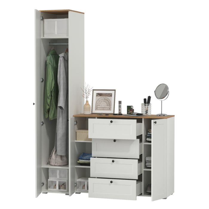 Прихожие, Шкаф-пенал и комод четыре ящика Остин