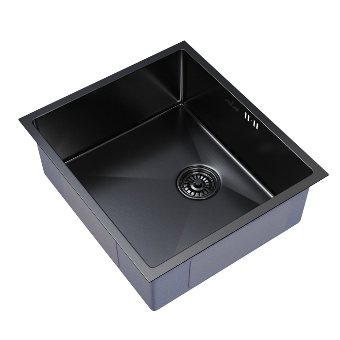 Кухонные мойки, Мойка подст.монтаж 50х44 (3,0) вып 3 1/2  MIXLINE PRO 20см с сифоном (черный графит)