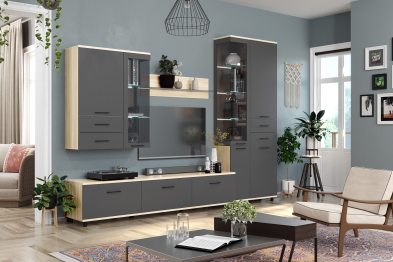 Модульная гостиная Грейс композиция 11  Ясень Асахи