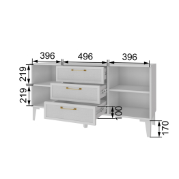 Гостиная модульная Толедо. Белый. Комплект 1