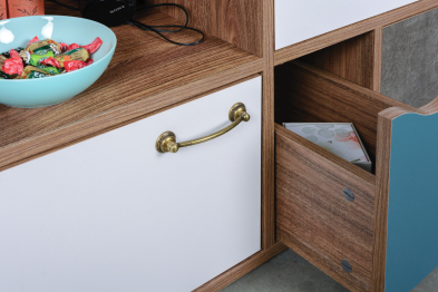 Комод Вайс 10.104 морское дерево винтаж/камень тёмный/бензин/мята/белый премиум