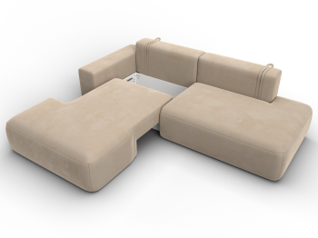 Диван угловой Лига-036 НПБ Модерн левый угол, велюр