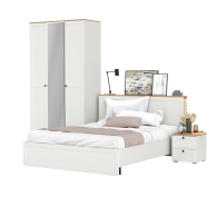 Спальные гарнитуры, Гарнитур спальный из шкафа с зеркалом с кроватью Остин 11.53 с ортопедом и прикроватной тумбочки