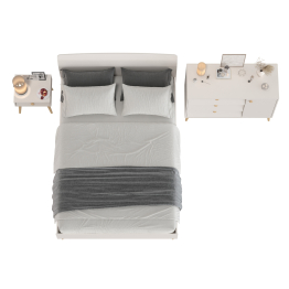 Комплект спальни Афина из кровати 1400 с широким комодом и тумбочки прикроватной