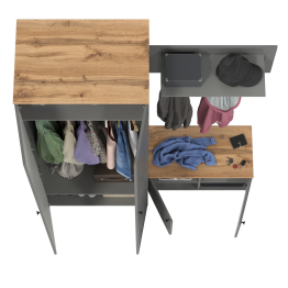 Шкаф Остин с тумбой и вешалкой для верхней одежды