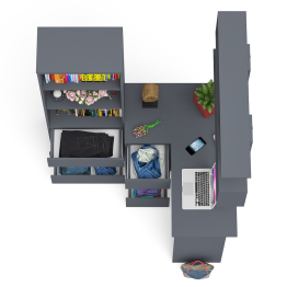 Уголок школьника Мори с угловым столом и полкой и стеллажом