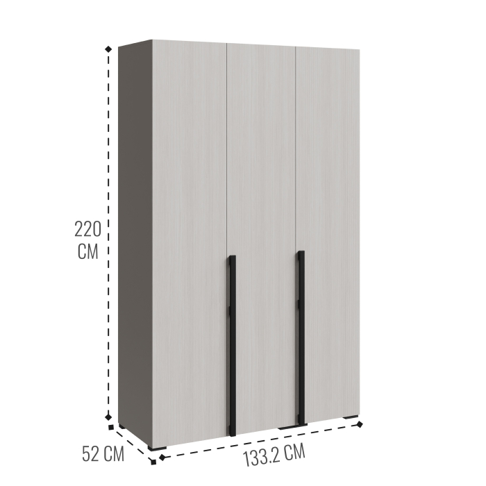 Шкафы распашные, Шкаф в спальню Болонья 3-х дверный