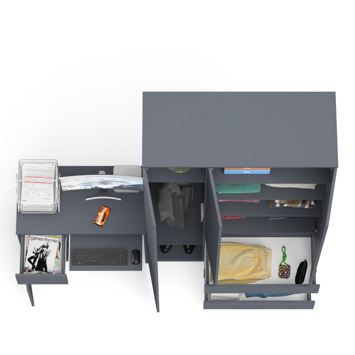 Домашние кабинеты, Компьютерный стол с тумбой с дверкой и ящиком левый и шкаф-комод Мори МШ1200-1