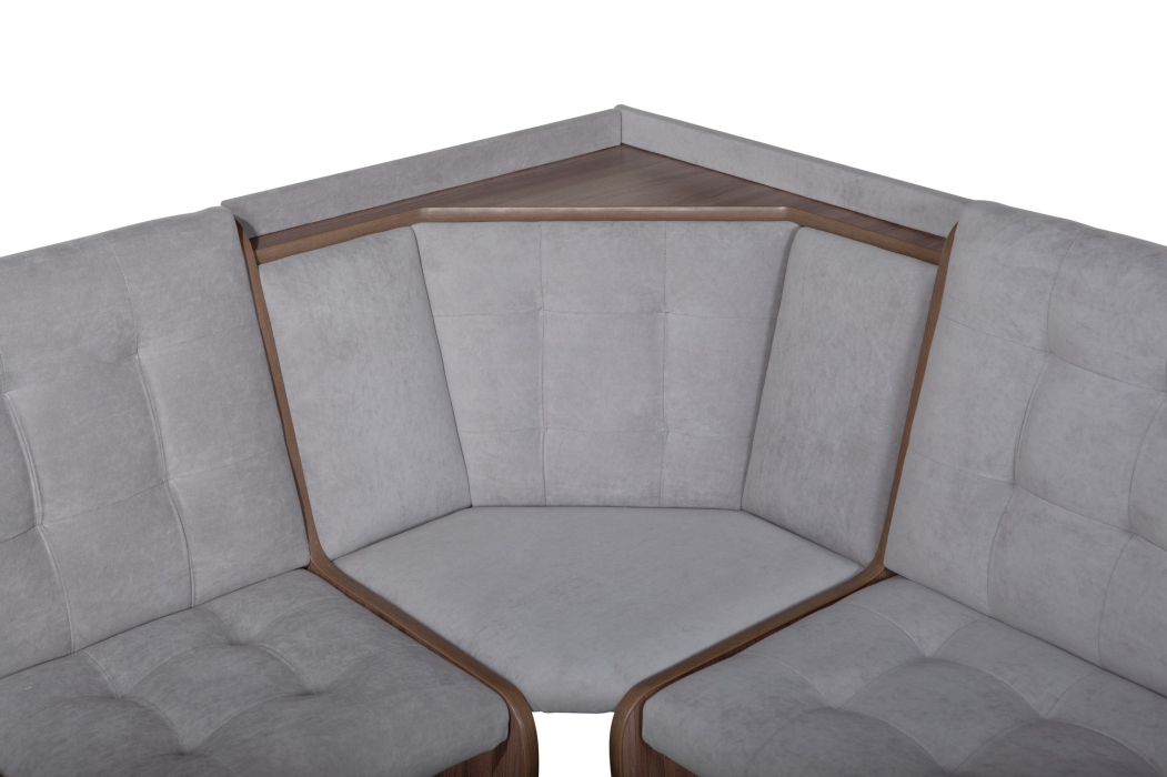 Кухонные уголки, Кухонный уголок Стиль 1Л (со столом СТ4) Ясень шимо темный / велюр