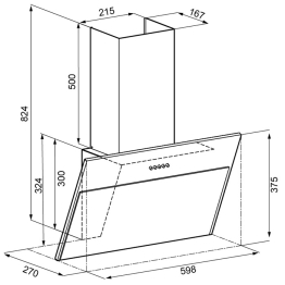 Вытяжка кухонная ESTER 600 PB