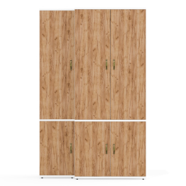 Бельевой глубокий шкаф Лидер-8 и пенал для одежды МД 21Б