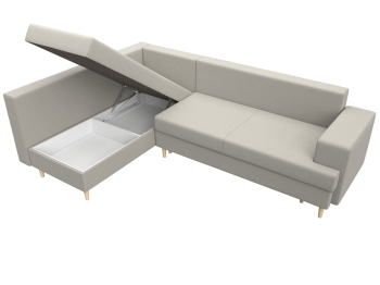 Диван угловой Сильвана левый угол, рогожка Амур