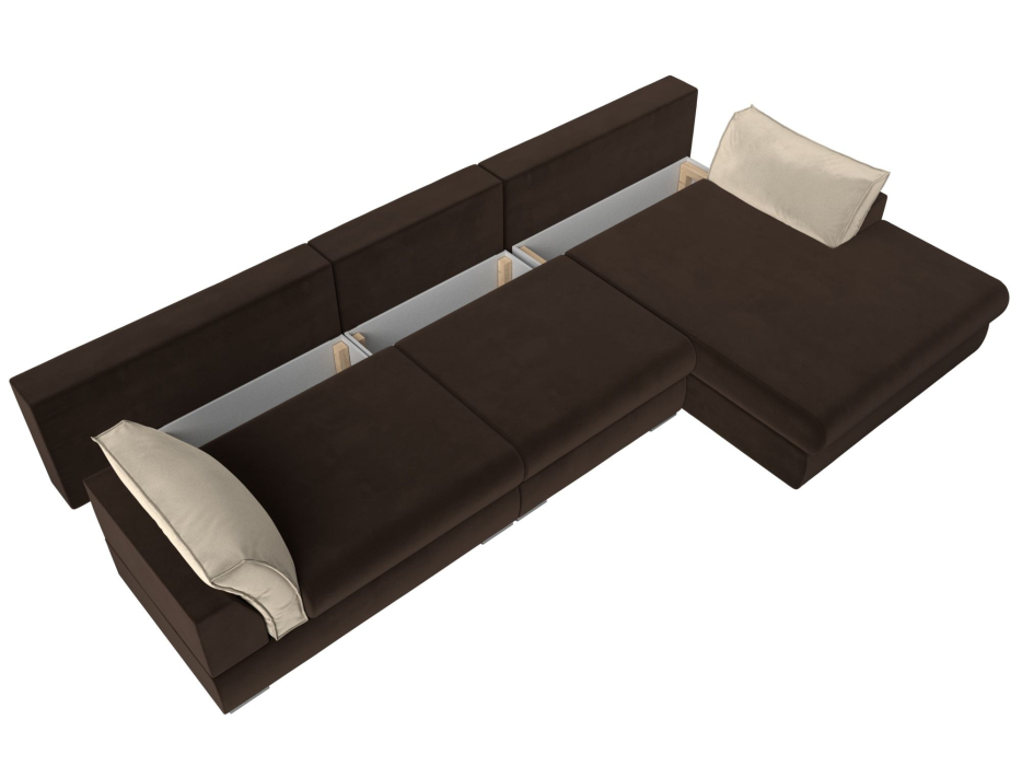 Диваны угловые в гостиную, Угловой диван Пекин Long угол правый, НПБ, микровельвет