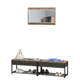 Две тумбы для обуви с сиденьем и зеркалом Трувор